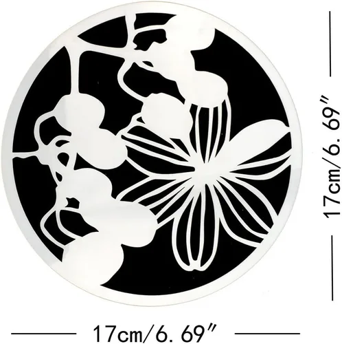 Vista 2 de Paquete de 8 plantillas de pintura floral – Plantillas redondas huecas reutilizables para manualidades, arte de pared, lienzo y decoración de tela
