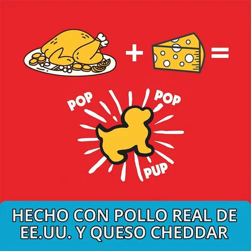 Vista 2 de Pup Corn Plus - Golosinas Hinchables para Perros con Prebióticos y Probióticos - Pollo y Queso Cheddar (4 onzas) - Fabricado en EE.UU