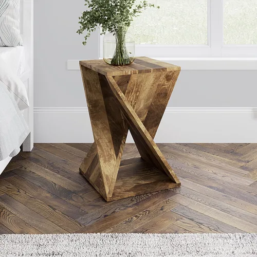 Vista 2 de Jofran Global Archive Jasper - Mesa de madera moderna, color ámbar