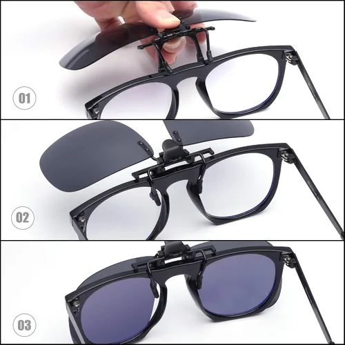 Vista 5 de JM - Gafas de sol polarizadas con clip sin marco para gafas de prescripción