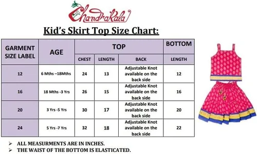 Vista 7 de Chandrakala Kids Lehenga Choli Set for Girls (KL101-P)