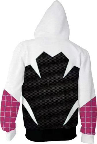 Vista 2 de Sudadera con capucha de superhéroe para adultos, estilo 3D, con cremallera, disfraz de anime
