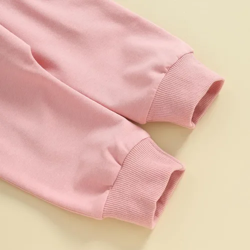 Vista 5 de Gueuusu Ropa de manga larga para bebé niño y niña, sudadera de manga larga para tías Little Bestie, pantalones deportivos, 2 piezas, traje de otoño