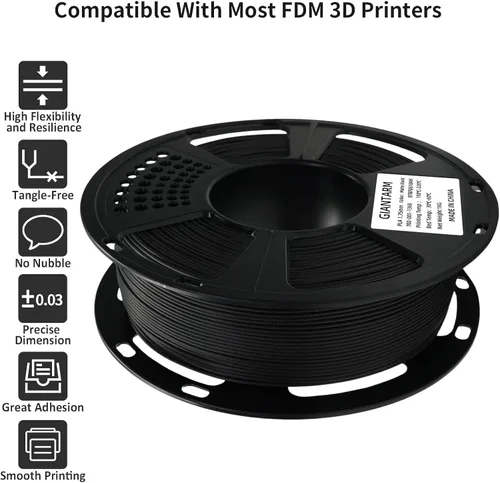 Vista 3 de GIANTARM Filamento de ácido poliláctico (PLA) para impresora 3D, carrete de 2.2 lbs, 0.07 in +/-0.001 in, 1080 pies por rollo, embalaje al vacío