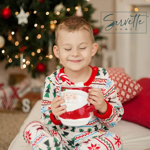Vista 3 de Servette Home Tazas navideñas de invierno de 16 oz - Taza de Papá Noel de invierno