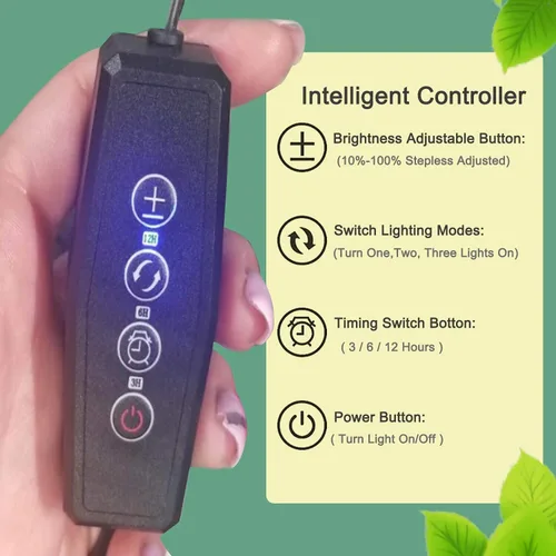 Vista 5 de Luz de cultivo de plantas, luz de cultivo para plantas de interior con altura ajustable de 20 a 60 pulgadas, temporizador de espectro completo, 3