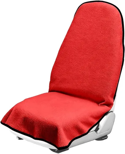 Vista 8 de Funda de asiento de coche de tela de rizo de 55.12 x 29.53 pulgadas, color beige