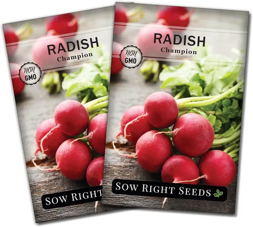 Vista 7 de Sow Right Seeds - Semilla de rábano Champion para plantar - Paquete de reliquia sin OMG con instrucciones para plantar un huerto casero - Cultiva