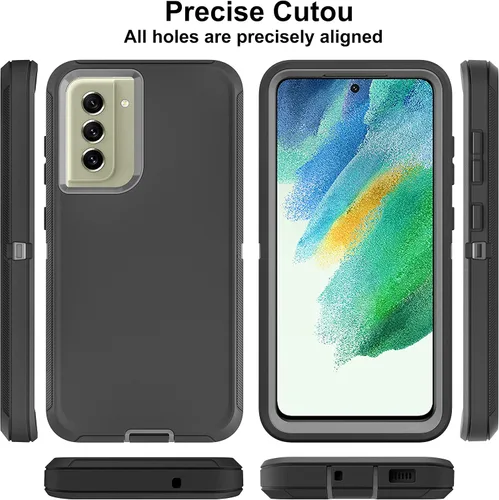 Vista 5 de Funda Samsung S21 FE 5G - Protección de cuerpo completo 3 en 1, película nano a prueba de explosiones [2 unidades], resistente a los golpes
