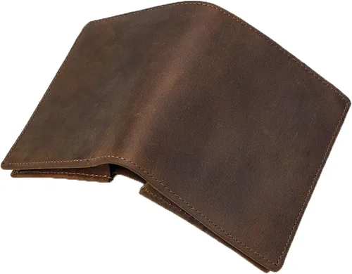 Vista 4 de Billetera de cuero para hombre, billetera plegable duradera para mujer, con múltiples ranuras para tarjetas, bolsillo para monedas, para tarjetas