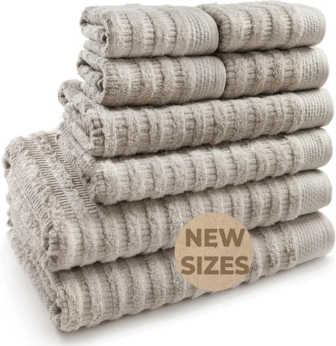 Vista 7 de Softerry Juego de toallas de baño de algodón orgánico puro, 100% algodón suave, extra absorbentes y duraderas, de secado rápido de 500 GSM, calidad