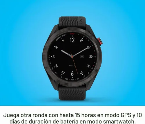 Vista 3 de Garmin Approach S42, reloj inteligente de golf con GPS, ligero con pantalla
