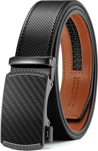 Vista 20 de CHAOREN Cinturón para hombre de cuero con trinquete - Ajuste personalizable, estilo sin esfuerzo (35 mm)