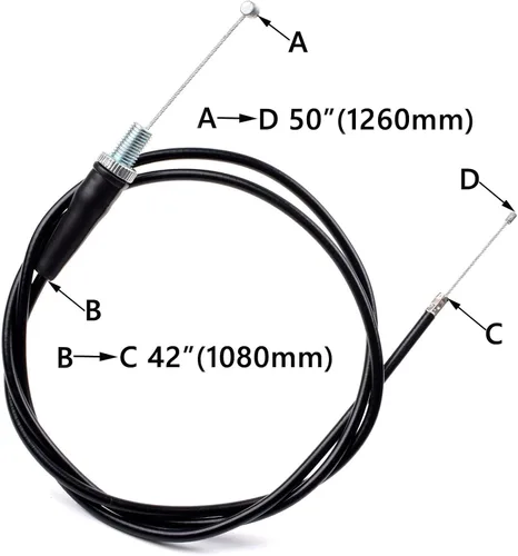 Vista 3 de 7/8 22mm puños de acelerador de goma suave con cable de giro, conjunto de acelerador para mini bicicleta de 50cc 90cc 110cc 125cc Mini/Pit/Dirt/ATV