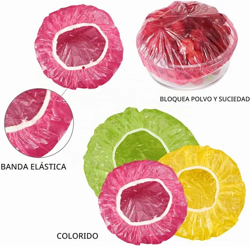 Vista 4 de Boao 120 piezas reutilizables elásticas para almacenar cuencos de alimentos
