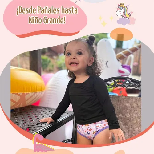 Vista 6 de MooMoo Baby Paquete de 8 pares de ropa interior de entrenamiento para ir al baño de algodón absorbente para niños y niñas, tallas 2T a 9T Flor