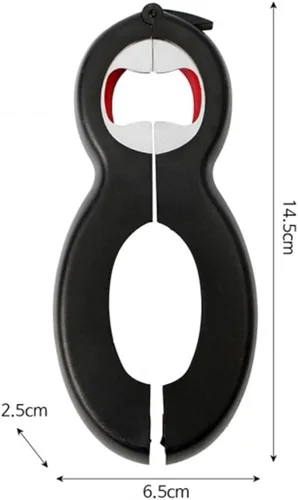 Vista 6 de Muellery Abridor multifuncional tarro botella abrelatas agarre suave revestimiento superior comodidad fácil de usar herramientas de cocina casera