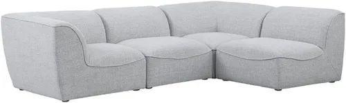 Vista 5 de Meridian Furniture Miramar Collection Modern Seccional modular tapizado con textura de lino contemporáneo, 109 pulgadas de ancho x 71 pulgadas