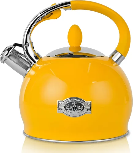 Vista 9 de SUSTEAS Tetera Silbante para Estufa - Tetera de Té de Acero Inoxidable Grado Alimenticio con Mango Ergonómico de Toque Frío, Con 1 Guante de Negro