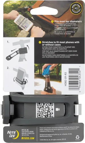 Vista 7 de Nite Ize HandleBand - Soporte universal para manillar de bicicleta, color carbón
