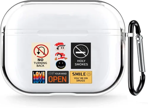 Vista 18 de Funda transparente para AirPods de 2ª generación de 1ª generación, diseño de gatito kawaii para mujeres, hombres y niños, funda de carga de TPU