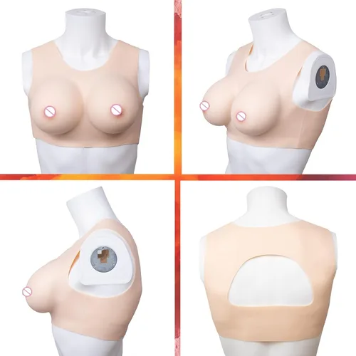 Vista 3 de Pechos falsos de silicona para pechos falsos pechos de silicona pechos falsos para crossdresser drag cosplay (espalda hueca)