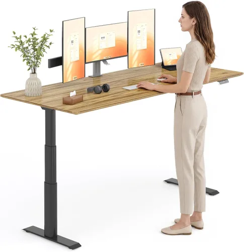 Vista 44 de FLEXISPOT E8 Premium North American - Escritorio de pie de nogal negro