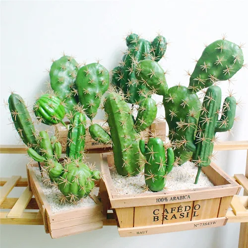 Vista 8 de Woohome 10 piezas de suculentas falsas artificiales, decoración de cactus artificiales, plantas suculentas artificiales para decoración de cactus