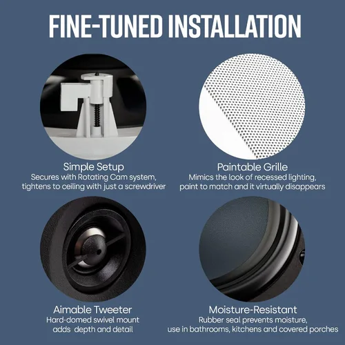 Vista 4 de Polk Audio RC55i altavoz de pared de dos vías (dos unidades, color blanco) Blanco