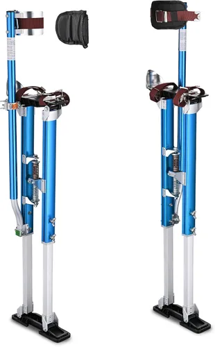 Vista 10 de Yescom Zancos para paneles de yeso de 24 a 40 pulgadas, ajustable, de aluminio, con rodilleras, protección para pintor, cinta azul Non-slip blue