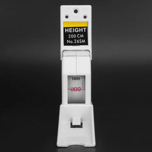 Vista 3 de Eboxer - Cinta métrica de altura de 6.56 pies, regla retráctil automática para adultos y niños, herramienta de medición de metal montada en la pared