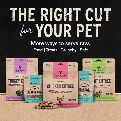 Vista 10 de Vital Essentials Freeze Dried Cat Food, Beef & Chicken Mini Patties, 8 oz