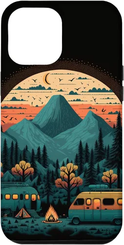 Vista 25 de Funda para iPhone 11 Pro Max Sunset Mountains & Trees para campistas