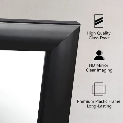 Vista 7 de ZenStyle Espejo de baño con marco de metal negro, espejo rectangular de 24 x 36 pulgadas con esquina de pico para entrada, sala de estar, baño