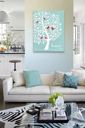 Vista 3 de MuralMax - Lienzo decorativo para pared de árbol personalizado para parejas, regalos para padres, abuelos, amigos - Ocasiones de hito, despedidas