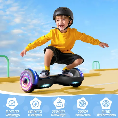 Vista 2 de SISIGAD Scooter, 6.5" Flash Wheels & Corlorful LED Lights, All for Girls Boys Kids Ages 6+