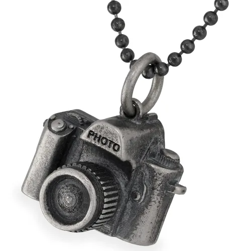 Vista 8 de Handmade Pendant Necklace Big sterling silver necklace on ball chain for men pendants necklace camera pendant necklace photographer necklace photo