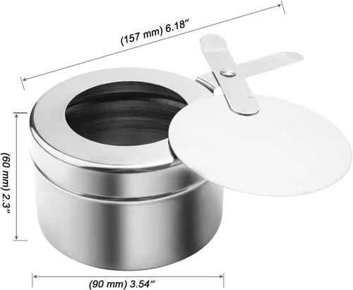 Vista 2 de MOUYAT 6 soportes de combustible para rozar con tapa, acero inoxidable para mechas de combustible, esterno, soporte de calor enlatado