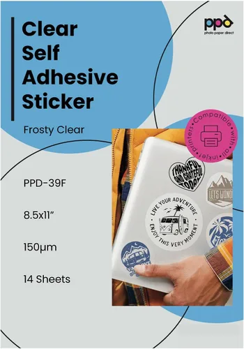 Vista 19 de PPD Premium: papel adhesivo de vinilo imprimible para impresora de inyección de tinta - 10 hojas brillantes de 8.5 x 11 - autoadhesivo, impermeable