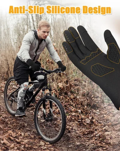 Vista 3 de RIGWARL Glove Liners - Guantes de correr ligeros para hombres y mujeres, con tiras antideslizantes, guantes de esquí resistentes al viento