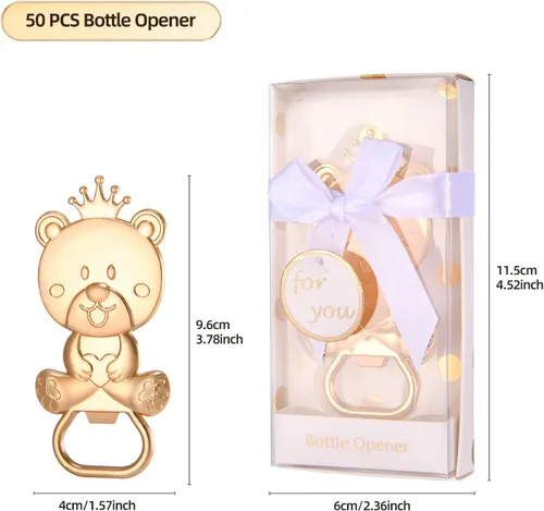 Vista 2 de Paquete de 50 abridores de biberones de oso como bonitos recuerdos de fiesta con temática de oso para invitados, premios y decoraciones perfectos