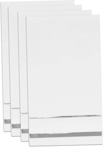 Vista 12 de Gift Boutique Paquete de 100 Servilletas de Invitados Forradas con Ribete Negro de Papel Desechable Elegante Servilleta de Mano para Cena Baño Boda