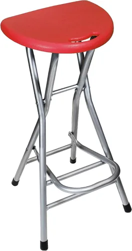 Vista 10 de Be&xn Taburetes plegables para adultos, portátil, taburete plegable de 28 pulgadas, resistente, taburetes de bar altos para interiores con asa Azul