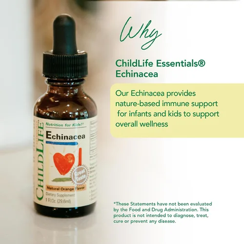 Vista 3 de CHILDLIFE ESSENTIALS Echinacea for Kids - Gotas de equinácea para niños, tintura líquida, suplemento sin alcohol para bebés, niños pequeños, niños