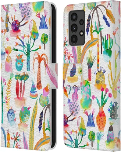 Vista 287 de Head Case Designs Officially Licensed Ninola Brushstrokes Black Summer Patterns Leather Wallet Case Compatible with Samsung Galaxy A07 4G