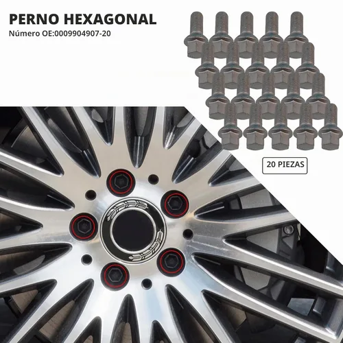 Vista 3 de 0009904907 - Juego de 20 pernos de rueda M14x1.5 para Mercedes-Benz