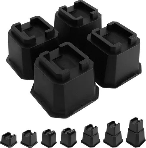 Vista 10 de Elevadores de Cama Shouwuhho de 2 Pulgadas, Elevadores de Muebles con Alturas de 2 3 4 5 6 7 8 Pulgadas de Alta Resistencia, Elevadores de Cama