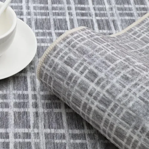 Vista 6 de GAOMON Alfombra Corredor de Área de 2 x 6 pies moderna geométrica gris de lana sintética antideslizante de pelo bajo hecha a máquina lavable