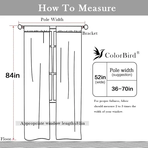 Vista 6 de ColorBird Juego de cortinas para sala de estar 4 paneles