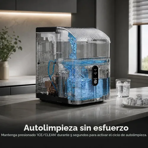 Vista 4 de Nugget Ice Maker Encimera, máquina de hielo portátil de 35 libras/24 horas